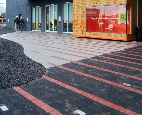 Commercial brick paving